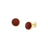 BRINCO DOURADO PEDRA CABOCHÃO 12MM